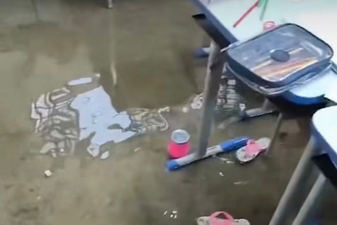 Escola tem aulas suspensas após alagamento causado por fortes chuvas em Planaltina