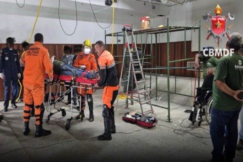 Trabalhador fica ferido após cair de escada em ac1dente de trabalho na Esplanada